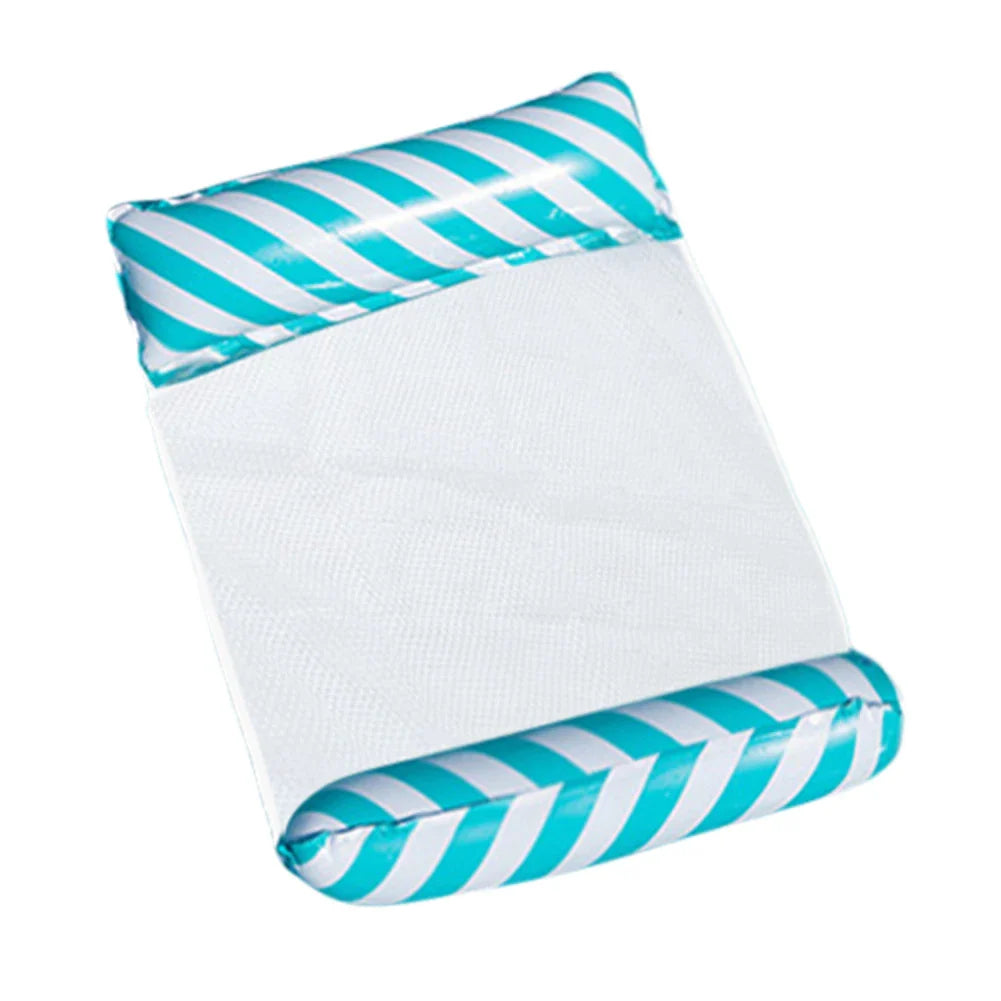Foldable Floating Water Hammock Float Lounger Inflatable Pool Mat Floating Recliner Bed Swimming Air Mattress Pool Accessories