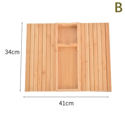 Natural Bamboo Couch Cup Holder – Foldable Sofa Armrest Tray for Drinks, Remote Control & Snacks | Anti-Slip, Multipurpose Design
