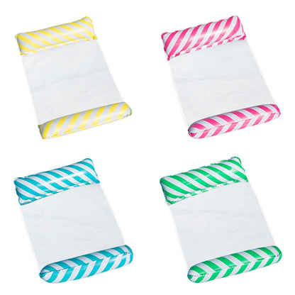 Foldable Floating Water Hammock Float Lounger Inflatable Pool Mat Floating Recliner Bed Swimming Air Mattress Pool Accessories
