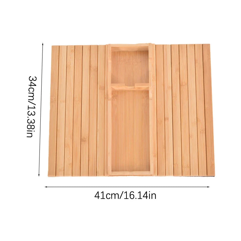 Natural Bamboo Couch Cup Holder – Foldable Sofa Armrest Tray for Drinks, Remote Control & Snacks | Anti-Slip, Multipurpose Design