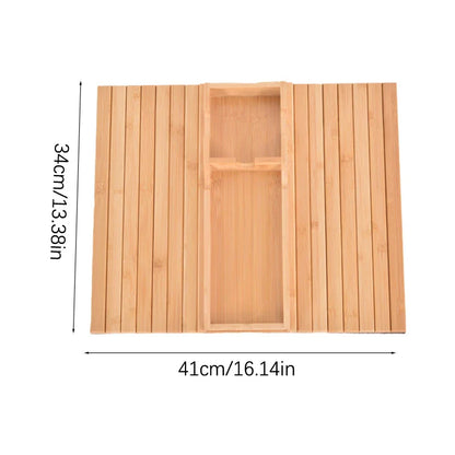 Natural Bamboo Couch Cup Holder – Foldable Sofa Armrest Tray for Drinks, Remote Control & Snacks | Anti-Slip, Multipurpose Design